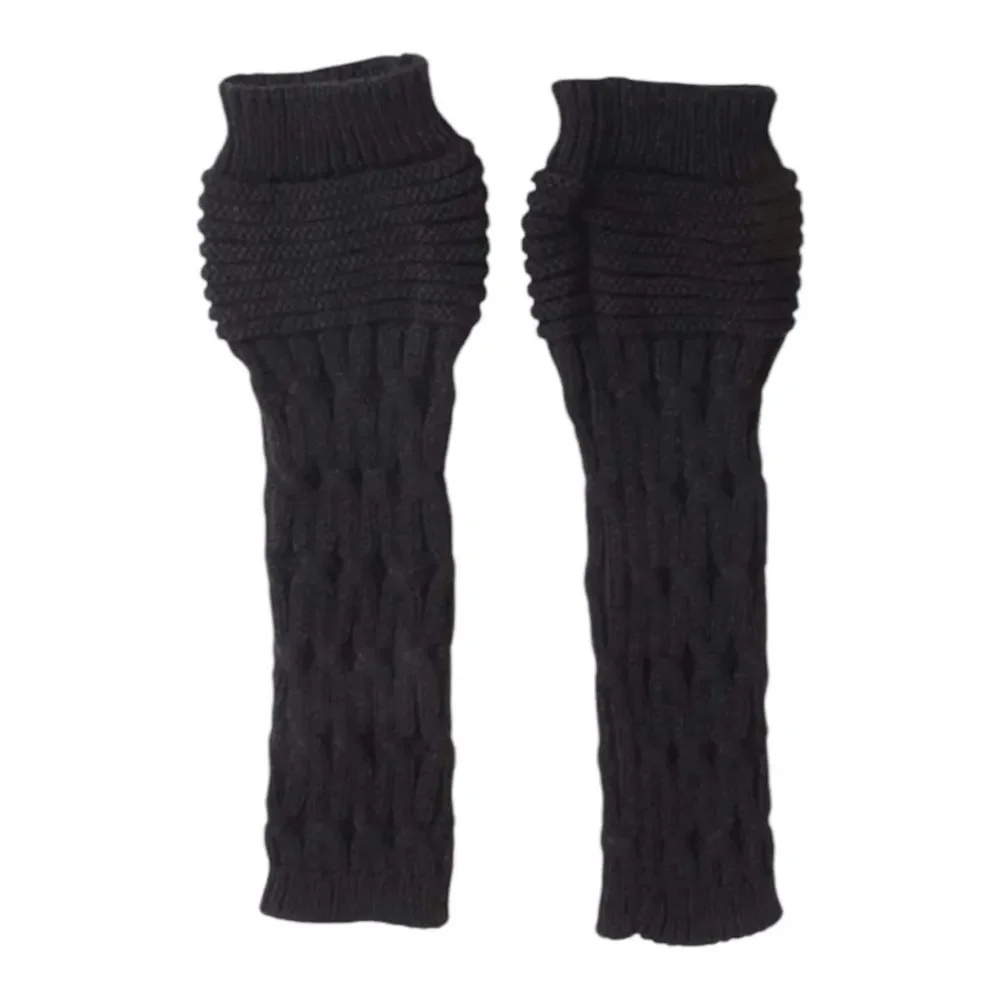 Long White Cable Knit Arm Warmers Gloves Y2K Winter NWT